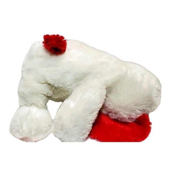 Dan Dee 15" Plush Dog 2010 – White Fur, Red Ears & Nose, Fall Bowtie – Collector - Picture 4 of 11